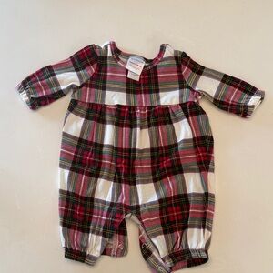 Hanna Andersson Red and Green Plaid Romper